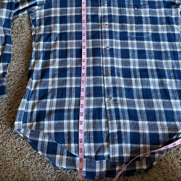 Vintage Frost Bros. Flannel Button Down Shirt Medium Plaid Blue - Picture 5 of 5